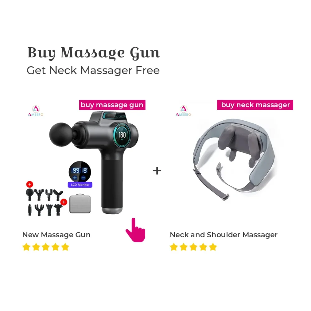 New Massage Gun Massager LCD Screen 99Gears 8Heads Electric Fascia Gun for Neck Foot Body Massager