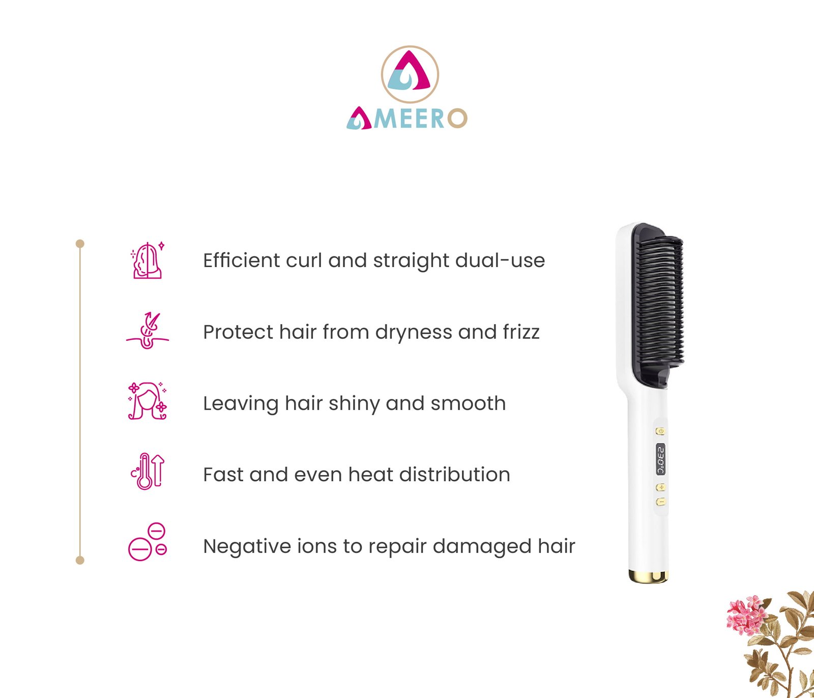 Ameero 2 in 1 Hair Straightener – Salon Glam in Just Minutes - Image 5