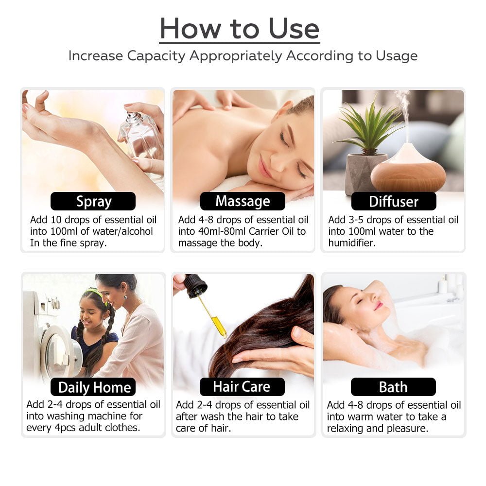 10ml Lavender Essential Oil Diffuser Pure Natural Ylang Ylang Vanilla Bergamot Mint Jasmine Lemon Sage Tea Tree Oil with Dropper - Image 5